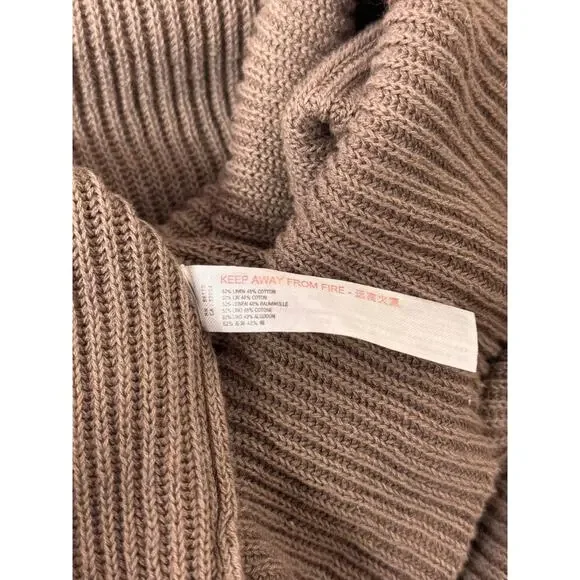 Free People Beach Picnic Sweater Dress Large Womens Brown - Picture 8 of 8